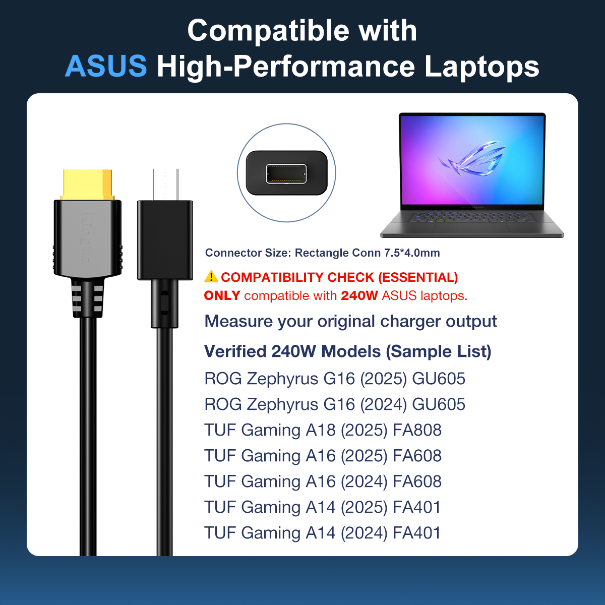 240W GaN Laptop Charger For AS - Gaming Console Asus recension och pris